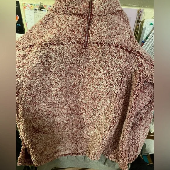 Burgundy Sherpa Half Zip Pullover (Sweet Lovely by Jen) - Picture 11 of 11